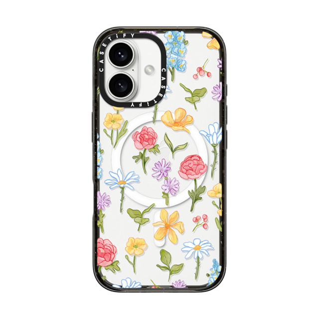 Ellamae Sketchbook x CASETiFY iPhone 16 ケース Summer,Floral ブラック インパクトケース MagSafe対応 Wildflowers Back to School Ellamae Sketchbook x CASETiFY iPhone 16 ケース Summer,Floral ブラック インパクトケース MagSafe対応 Wildflowers Back to School