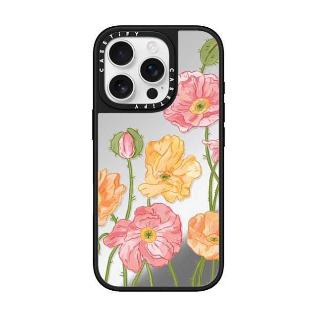 Ellamae Sketchbook x CASETiFY iPhone 16 Pro Case Summer,Floral Silver on Black ミラーケース MagSafe対応 Pastel Poppies Father's Day Ellamae Sketchbook x CASETiFY iPhone 16 Pro Case Summer,Floral Silver on Black ミラーケース MagSafe対応 Pastel Poppies Father's Day