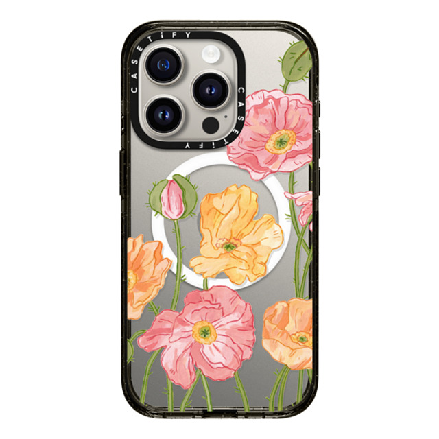 Ellamae Sketchbook x CASETiFY iPhone 15 Pro Case Summer,Floral Black Impact Case MagSafe Compatible Pastel Poppies Back to School Ellamae Sketchbook x CASETiFY iPhone 15 Pro Case Summer,Floral Black Impact Case MagSafe Compatible Pastel Poppies Back to School