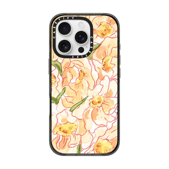 Ellamae Sketchbook x CASETiFY iPhone 16 Pro Case Summer,Floral Black Impact Case MagSafe Compatible Elegant Floral Mother's Day Ellamae Sketchbook x CASETiFY iPhone 16 Pro Case Summer,Floral Black Impact Case MagSafe Compatible Elegant Floral Mother's Day