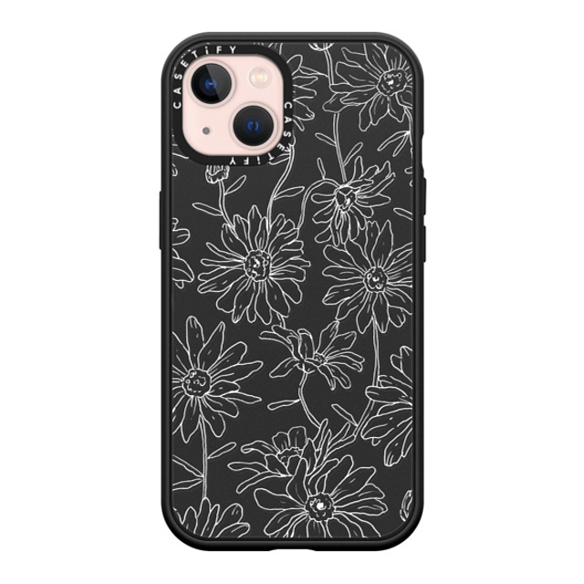 Ellamae Sketchbook x CASETiFY iPhone 13 ケース マットブラック インパクトケース MagSafe対応 Simple Daisies