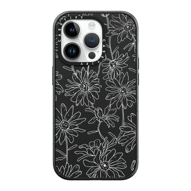 Ellamae Sketchbook x CASETiFY iPhone 14 Pro ケース マットブラック インパクトケース MagSafe対応 Simple Daisies