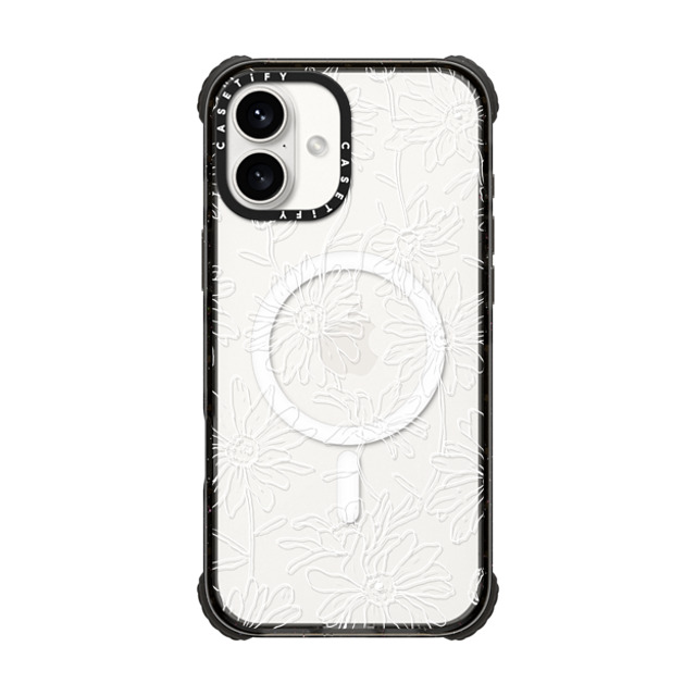 Ellamae Sketchbook x CASETiFY iPhone 16 Plus ケース ブラック ウルトラ インパクトケース MagSafe 対応 Simple Daisies