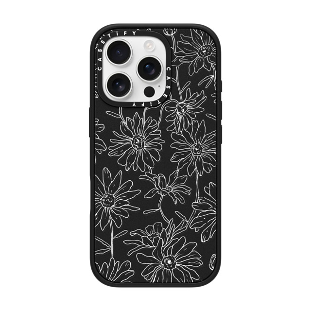 Ellamae Sketchbook x CASETiFY iPhone 16 Pro ケース マットブラック インパクトケース MagSafe対応 Simple Daisies