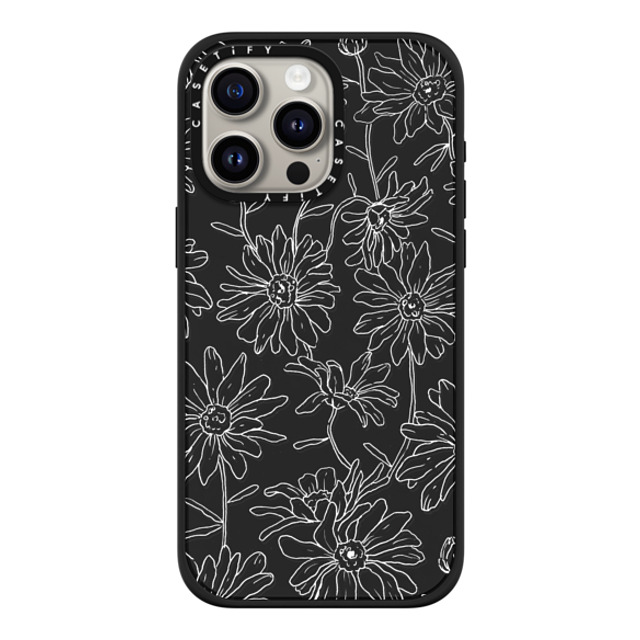 Ellamae Sketchbook x CASETiFY iPhone 15 Pro Max ケース マットブラック インパクトケース MagSafe対応 Simple Daisies