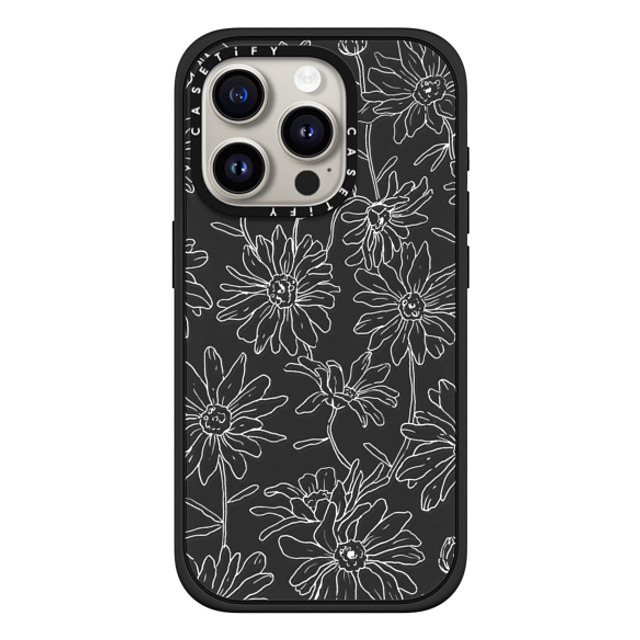 Ellamae Sketchbook x CASETiFY iPhone 15 Pro ケース マットブラック インパクトケース MagSafe対応 Simple Daisies