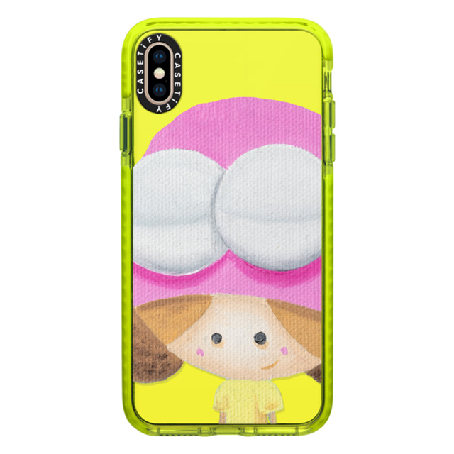 David Kaye x CASETiFY iPhone XS Max ケース ネオン イエロー インパクトケース David Kaye - Alone time