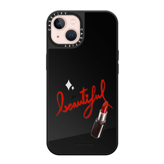 CASETiFY iPhone 13 ケース Black on Black ミラーケース MagSafe対応 I am beautiful rosy mcmichael