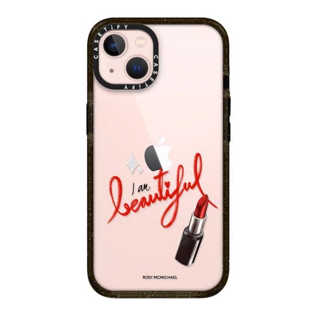 CASETiFY iPhone 13 ケース ブラック インパクトケース I am beautiful rosy mcmichael