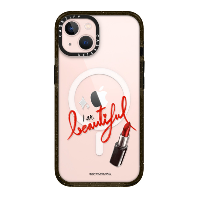 CASETiFY iPhone 13 ケース ブラック インパクトケース MagSafe対応 I am beautiful rosy mcmichael