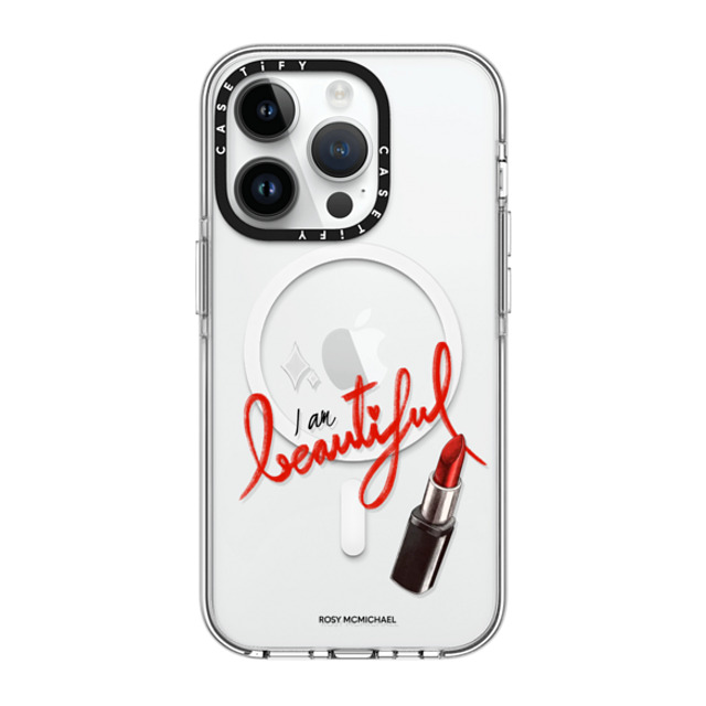 CASETiFY iPhone 14 Pro ケース クリア クリア ケース MagSafe対応 I am beautiful rosy mcmichael