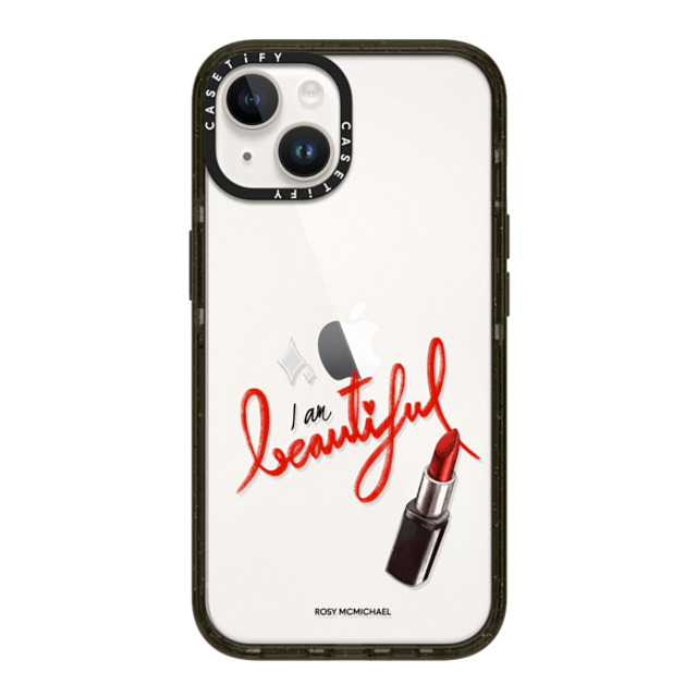 CASETiFY iPhone 14 ケース ブラック インパクトケース I am beautiful rosy mcmichael