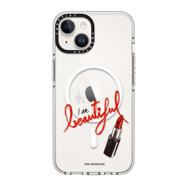 CASETiFY iPhone 14 ケース クリア クリア ケース MagSafe対応 I am beautiful rosy mcmichael