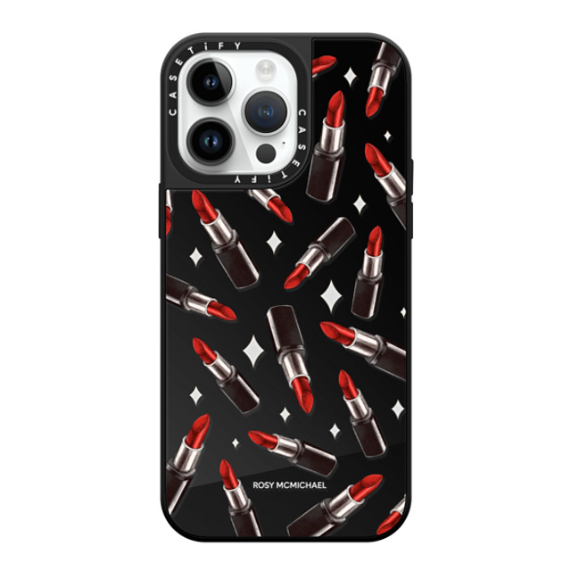 CASETiFY iPhone 14 Pro Max ケース Black on Black ミラーケース MagSafe対応 The Red Lipstick rosy mcmichael