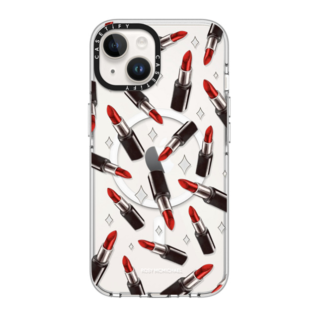 CASETiFY iPhone 14 ケース クリア クリア ケース MagSafe対応 The Red Lipstick rosy mcmichael