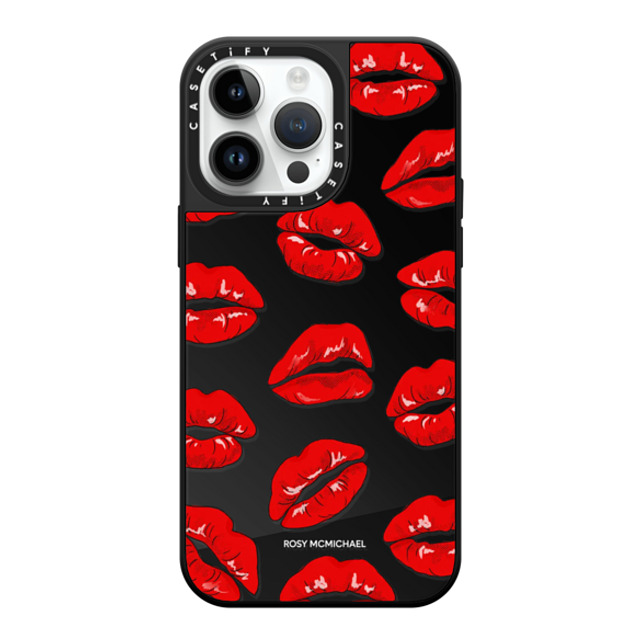 CASETiFY iPhone 14 Pro Max ケース Black on Black ミラーケース MagSafe対応 Kiss kiss kiss rosy mcmichael