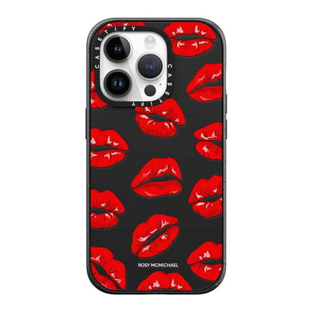 CASETiFY iPhone 14 Pro ケース マットブラック インパクトケース MagSafe対応 Kiss kiss kiss rosy mcmichael