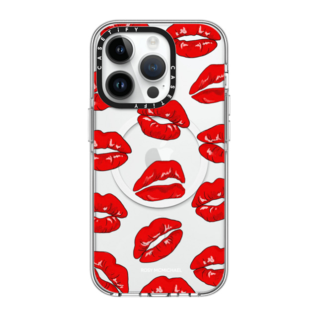 CASETiFY iPhone 14 Pro ケース クリア クリア ケース MagSafe対応 Kiss kiss kiss rosy mcmichael