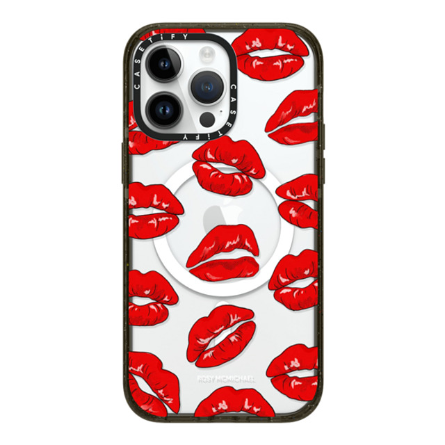 CASETiFY iPhone 14 Pro Max ケース ブラック インパクトケース MagSafe対応 Kiss kiss kiss rosy mcmichael