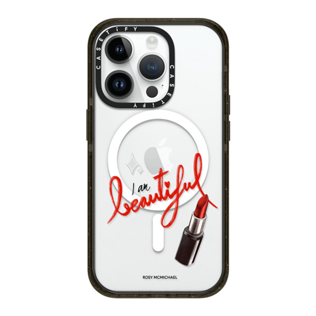 CASETiFY iPhone 14 Pro ケース ブラック インパクトケース MagSafe対応 I am beautiful rosy mcmichael