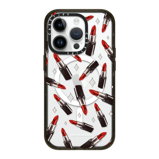 CASETiFY iPhone 14 Pro ケース ブラック インパクトケース MagSafe対応 The Red Lipstick rosy mcmichael