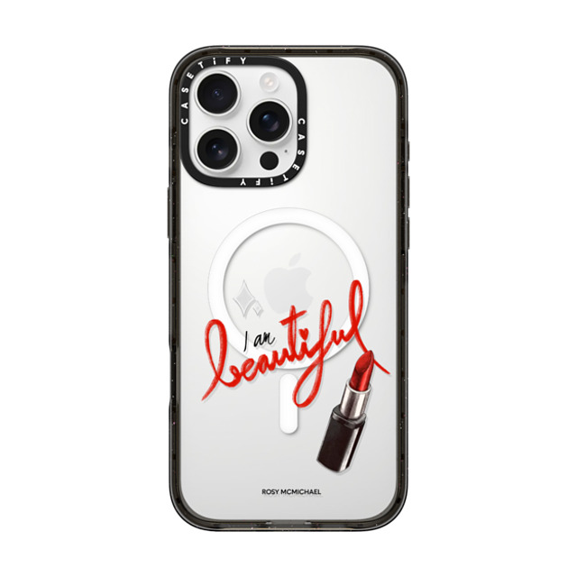 CASETiFY iPhone 16 Pro Max ケース ブラック インパクトケース MagSafe対応 I am beautiful rosy mcmichael