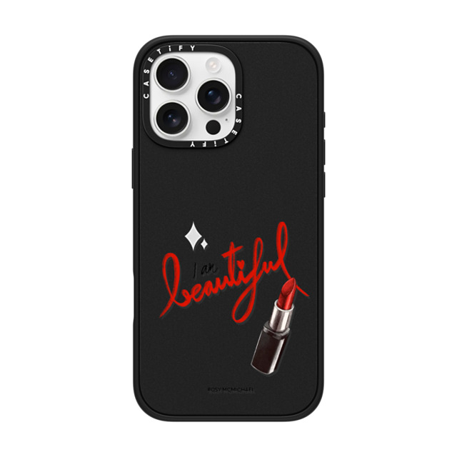 CASETiFY iPhone 16 Pro Max ケース マットブラック インパクトケース MagSafe対応 I am beautiful rosy mcmichael