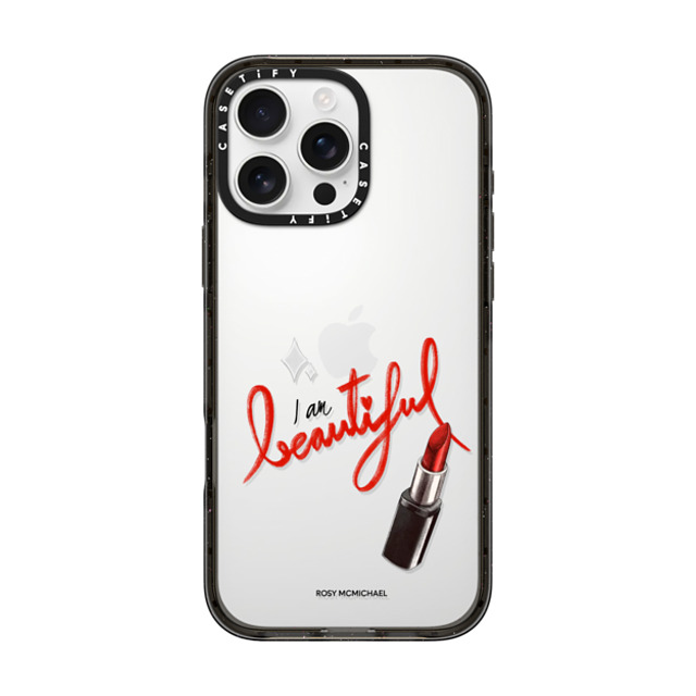 CASETiFY iPhone 16 Pro Max ケース ブラック インパクトケース I am beautiful rosy mcmichael