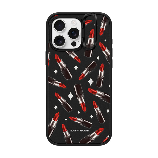 CASETiFY iPhone 16 Pro Max ケース マットブラック インパクトリングスタンドケース MagSafe対応 The Red Lipstick rosy mcmichael