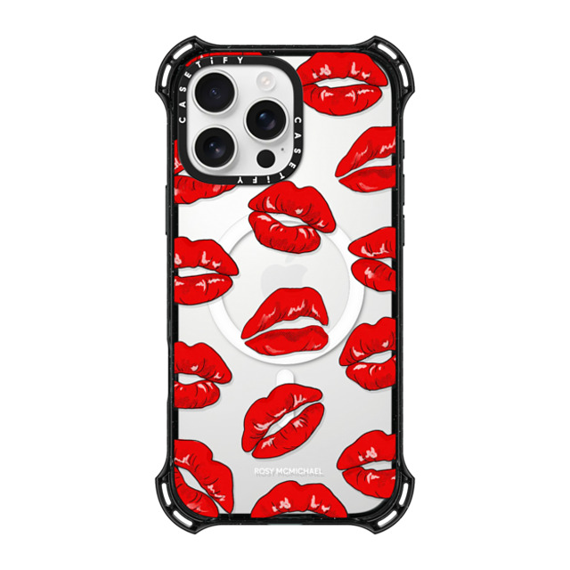 CASETiFY iPhone 16 Pro Max ケース ブラック バウンスケース Kiss kiss kiss rosy mcmichael