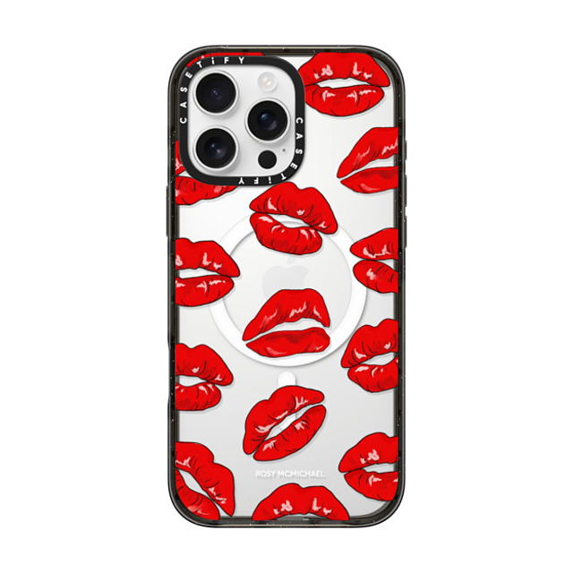 CASETiFY iPhone 16 Pro Max ケース ブラック インパクトケース MagSafe対応 Kiss kiss kiss rosy mcmichael