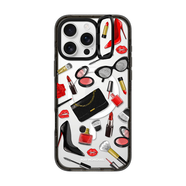 CASETiFY iPhone 16 Pro Max ケース ブラック インパクトリングスタンドケース MagSafe対応 Beauty Stickers rosy mcmichael