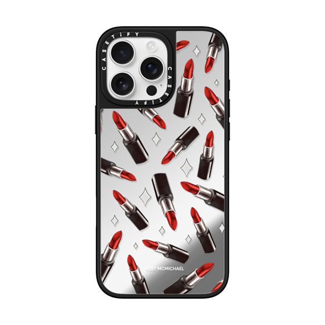 CASETiFY iPhone 16 Pro Max ケース Silver on Black ミラーケース MagSafe対応 The Red Lipstick rosy mcmichael