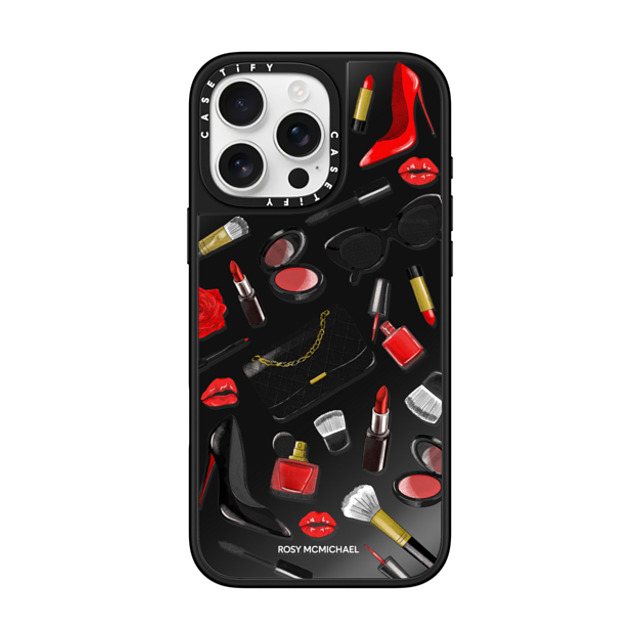 CASETiFY iPhone 16 Pro Max ケース Black on Black ミラーケース MagSafe対応 Beauty Stickers rosy mcmichael