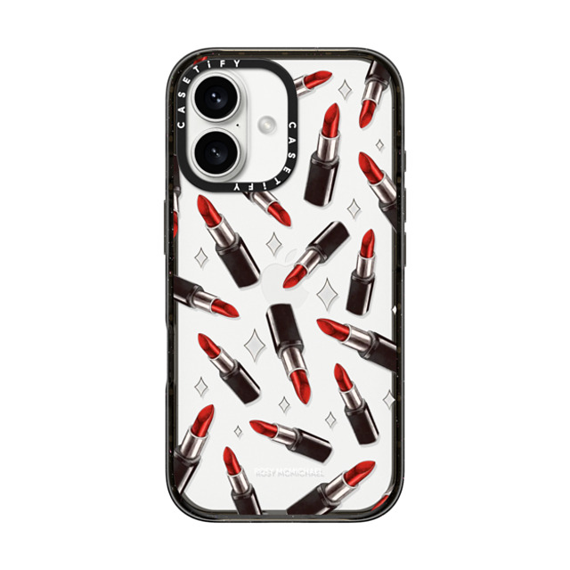 CASETiFY iPhone 16 ケース ブラック インパクトケース The Red Lipstick rosy mcmichael