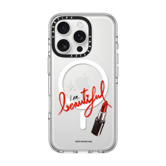 CASETiFY iPhone 16 Pro ケース クリア クリア ケース MagSafe対応 I am beautiful rosy mcmichael