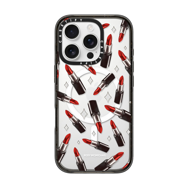 CASETiFY iPhone 16 Pro ケース ブラック インパクトケース MagSafe対応 The Red Lipstick rosy mcmichael