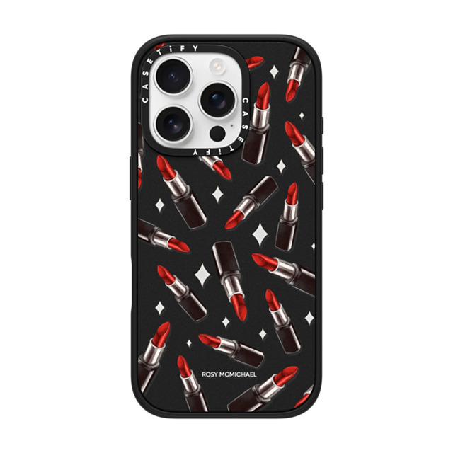 CASETiFY iPhone 16 Pro ケース マットブラック インパクトケース MagSafe対応 The Red Lipstick rosy mcmichael