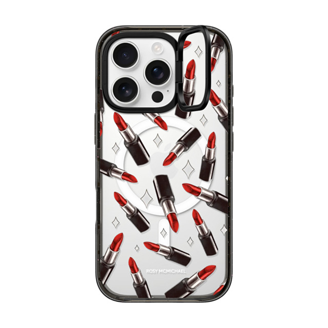 CASETiFY iPhone 16 Pro ケース ブラック インパクトリングスタンドケース MagSafe対応 The Red Lipstick rosy mcmichael