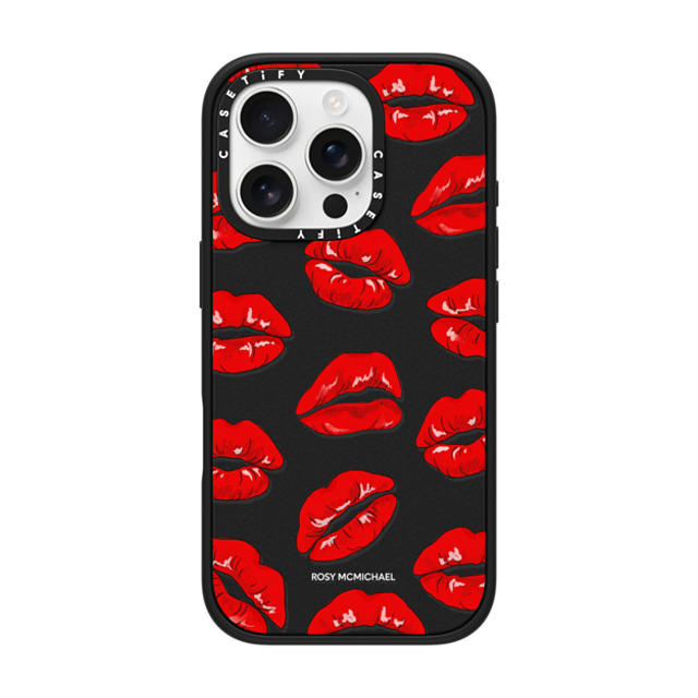 CASETiFY iPhone 16 Pro ケース マットブラック インパクトケース Kiss kiss kiss rosy mcmichael