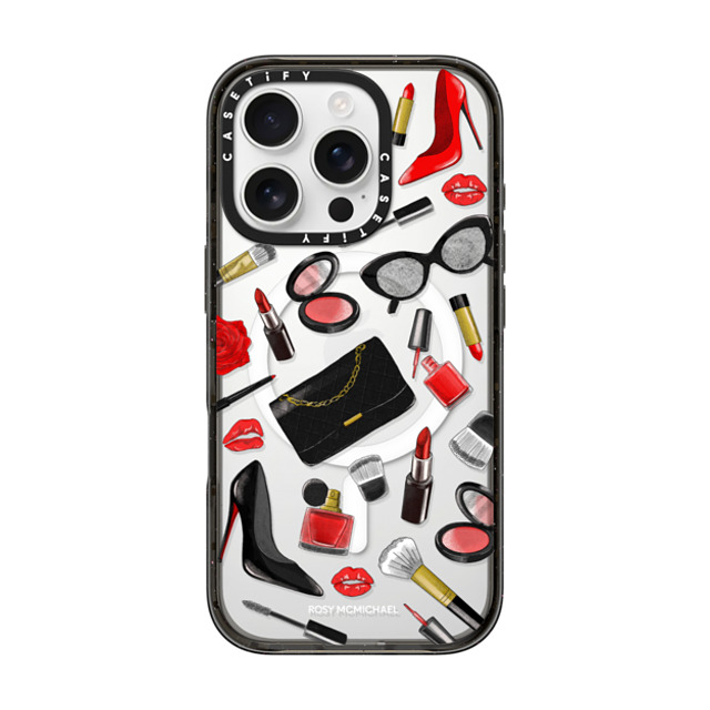 CASETiFY iPhone 16 Pro ケース ブラック インパクトケース MagSafe対応 Beauty Stickers rosy mcmichael