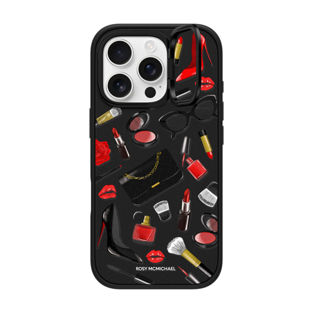 CASETiFY iPhone 16 Pro ケース マットブラック インパクトリングスタンドケース MagSafe対応 Beauty Stickers rosy mcmichael