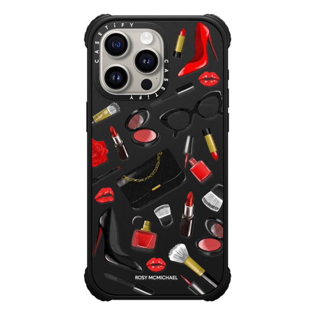 CASETiFY iPhone 15 Pro Max ケース マットブラック ウルトラ インパクトケース MagSafe 対応 Beauty Stickers rosy mcmichael