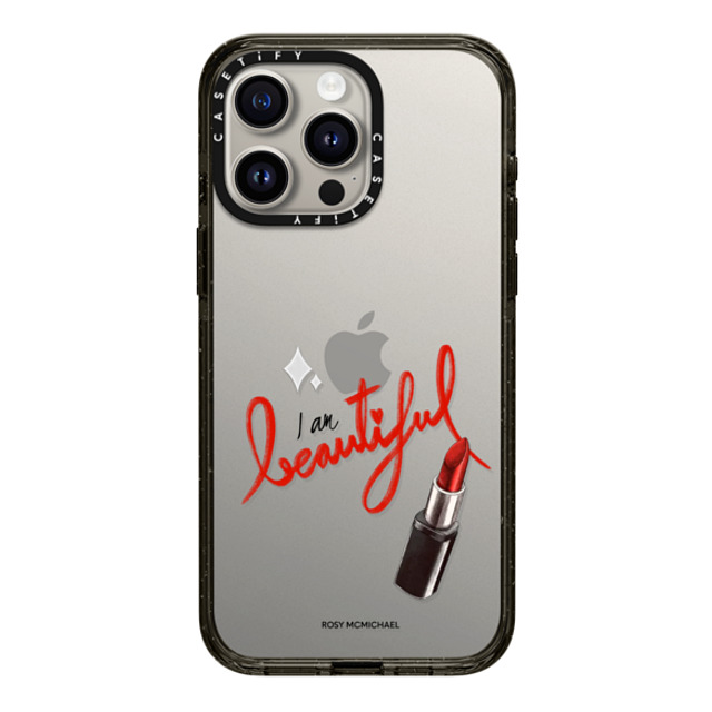 CASETiFY iPhone 15 Pro Max ケース ブラック インパクトケース I am beautiful rosy mcmichael