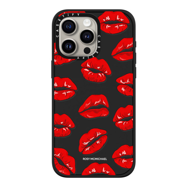 CASETiFY iPhone 15 Pro Max ケース マットブラック インパクトケース MagSafe対応 Kiss kiss kiss rosy mcmichael