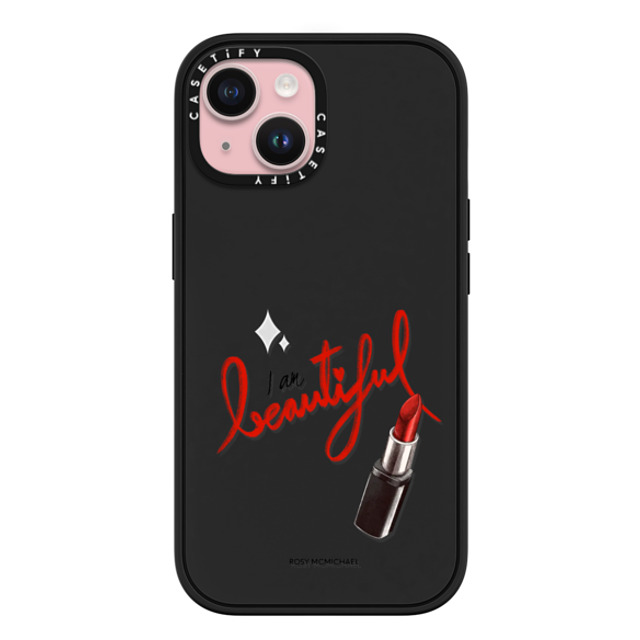 CASETiFY iPhone 15 ケース マットブラック インパクトケース MagSafe対応 I am beautiful rosy mcmichael