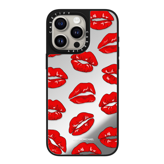 CASETiFY iPhone 15 Pro Max ケース Silver on Black ミラーケース MagSafe対応 Kiss kiss kiss rosy mcmichael