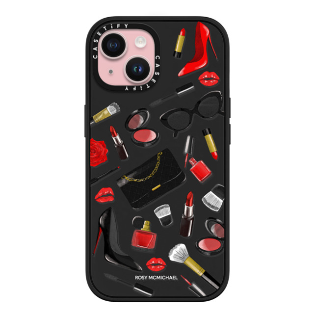 CASETiFY iPhone 15 ケース マットブラック インパクトケース MagSafe対応 Beauty Stickers rosy mcmichael