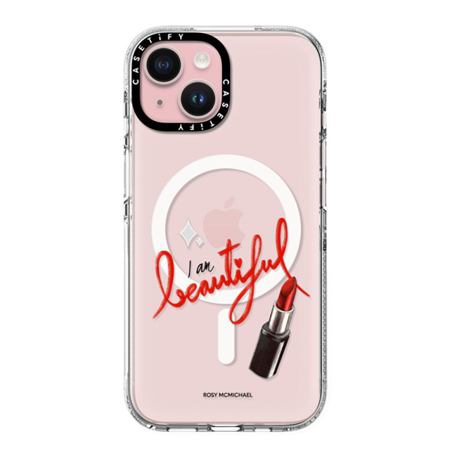 CASETiFY iPhone 15 ケース クリア クリア ケース MagSafe対応 I am beautiful rosy mcmichael