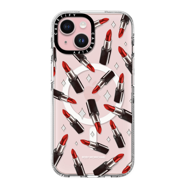 CASETiFY iPhone 15 ケース クリア クリア ケース MagSafe対応 The Red Lipstick rosy mcmichael